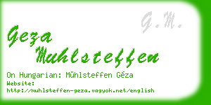 geza muhlsteffen business card