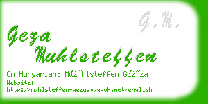 geza muhlsteffen business card